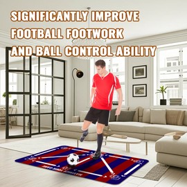 Soccer Training Mat with Soccerball socks-Non-Slip Soccer Training Equipment for Adults and Professional Athletes to Boost Speed, Strength & Coordination | Soccer Trainer for Indoor/Outdoor Drills
