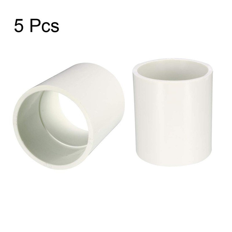 sourcing map 50mm Straight PVC Pipe Fitting Coupling Adapters Connector