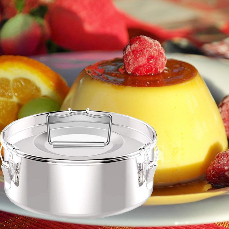 Molde de flan con tapa, sartén de acero inoxidable para