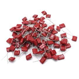Xiaoyztan 100 Pcs 400V 104J 0.1uF Radial Pins Metallized Polypropylene Film Capacitor 5% Tolerance Through Hole for Pulse Circuits