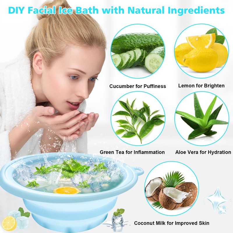 BOMODOTA Silicone Face Bowl for Ice with Built-In Icetray, Portable