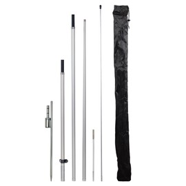 LookOurWay Feather Flag Pole Kit - 13 Feet Tall Swooper Flag Pole Kit with Rotating Ground Spike - Banner Flag Pole for 12ft Arc Shaped Outdoor Advertising Flags