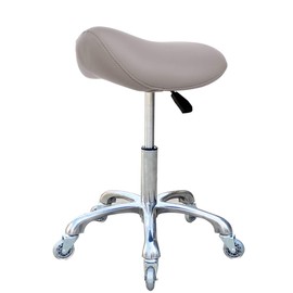 FRNIAMC Professional Saddle Stool with Wheels Ergonomic Swivel Rolling Height Adjustable for Clinic Dentist Beauty Salon Tattoo Home Office (Grey)