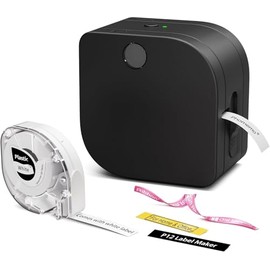 Phomemo Máquina etiquetadora P12 con cinta, impresora térmica Bluetooth pequeña con múltiples plantillas, mini etiquetadora para el hogar, cocina, org