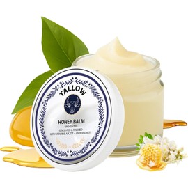 Bálsamo de miel alimentada con hierba y sebo – Crema de miel de sargo y manuka, Bálsamo de Miel y Sebo, sin perfume, ingrediente natural, hidratante batido para rostro y cuerpo, loción y bálsamo labial 2 onzas (1 unidad)