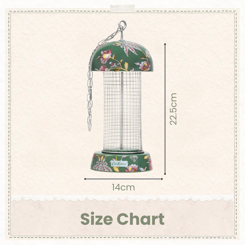 Cath Kidston Hanging Peanut Bird Feeder with Chain, Weather-Resistant Iron
