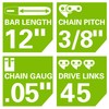 Greenworks 12-inch Replacement Chain for 20262, 20292