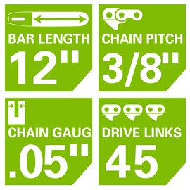 Greenworks 12-inch Replacement Chain for 20262, 20292