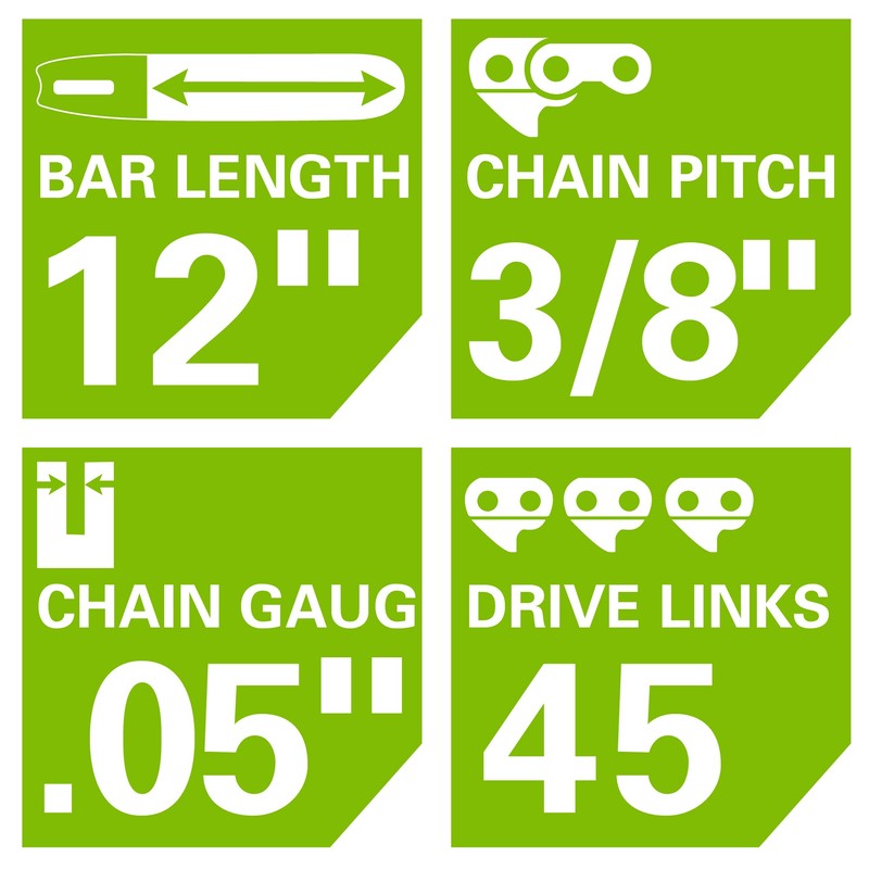 Greenworks 12-inch Replacement Chain for 20262, 20292