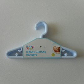 Pack of 8 Baby Clothes Hangers Pink, White or Blue (White)