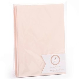 Show-Offs Pink Blush Notecard Set - A7 with Envelopes -10 Count