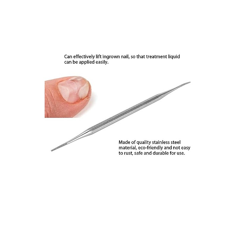 Exeton Professional Black Nail File Double Ended Ingrown toenail Lifter
