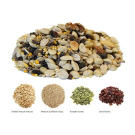 Backyard Seeds Woodpecker Shelled Peanuts Mixed Bird Seed with Sunflower Chips, Pumpkins, Raisins (5 Pounds)