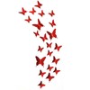 Glitter 3D Butterfly Wall Stickers (36 pcs)– Red Sparkle Butterfly