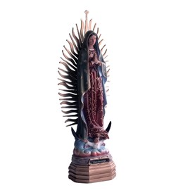 Our Lady of Guadalupe Resin Statue - 12" Catholic Figurine - Virgen de Guadalupe, Figura Catolica - Resina