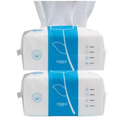 Toallita suave y seca, 100% algodón, toalla facial desechable, sin pelusas, uso húmedo en seco para piel sensible, limpieza facial, eliminación de maquillaje, limpieza de superficies (2 Pack)