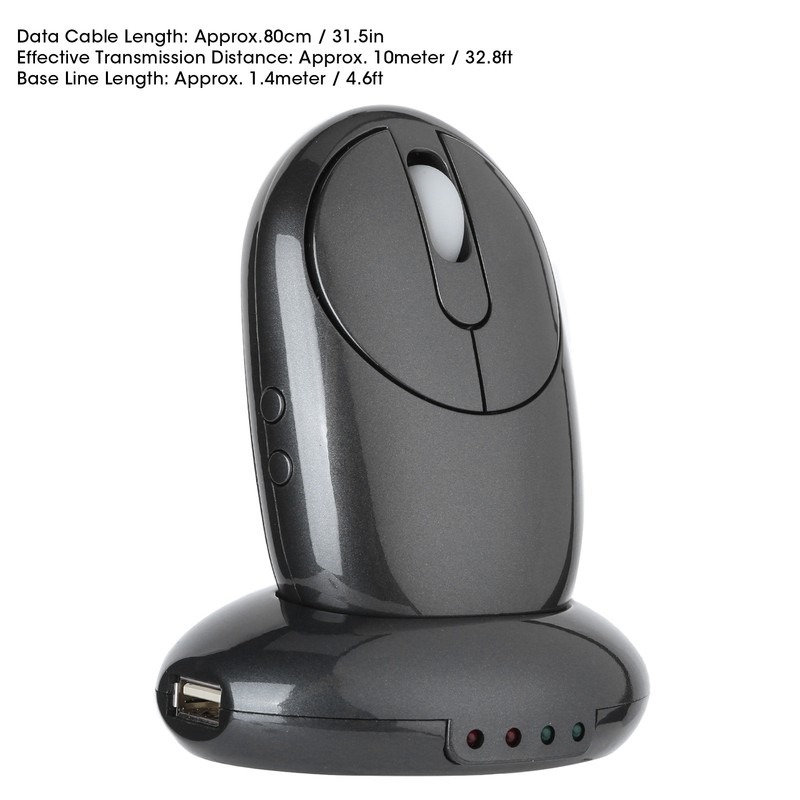 Wireless Mouse with Charging Base 4 Port USB Hub 5
