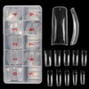 500 Pcs Curved Nail Tips with Box Kit, Tapered Square