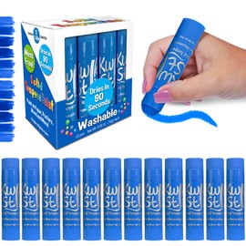 Kwik Stix Solid Tempera Paint Sticks – 12 Pack of Light Blue – Same Color Washable, Quick Dry, ASTM Certified, Non-Toxic, Allergen-Free Kids & Toddler Art Supplies for Home, School & Crafts
