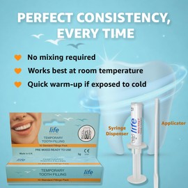 Life Healthcare Temporary Tooth Filling Kit – No Mixing, 10 Ready-to-Use Fillings for Lost or Broken Fillings, Dental Emergency Repair, Made in the UK