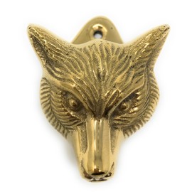 Madison Bay Company Fox Head Mini Door Knocker Textured Brass, 2.5 Inches Tall