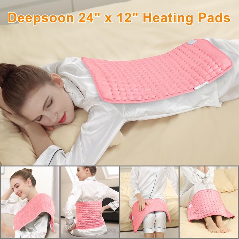 Deepsoon Heating Pad,Electric Heating Pads for Back,Neck,Abdomen,Moist Heating Pad for
