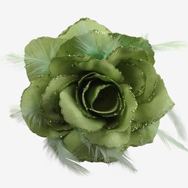 Olive Rose Hair Clip Large Rose Fascinator Flower Hair Clip Hair Accessories Clips Elastic Olive Wedding Hair Flower, 1pc