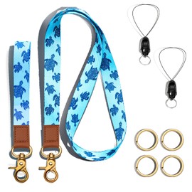 8 Pcs Lanyards Key Chain, Lanyard for Keys Wristlet Strap Holder for Men and Women, Keys Lanyards Strap Neck Detachable (Blue Turtle)