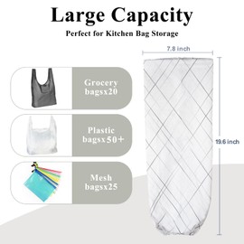 TOGETRUE Plastic Bag Holder, Wall Mount Plastic Bag Organizer Dispenser, Heavy Duty Grocery Bag Storage Holder for Home Kitchen Camper
