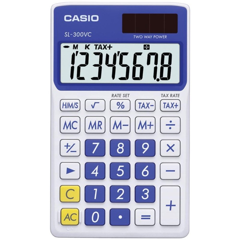 Casio SL300VC Calculadora solar de cartera con pantalla de 8