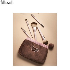 Fillimilli Mini Makeup Brush Kit 5items(+ Heart Pouch Gift)
