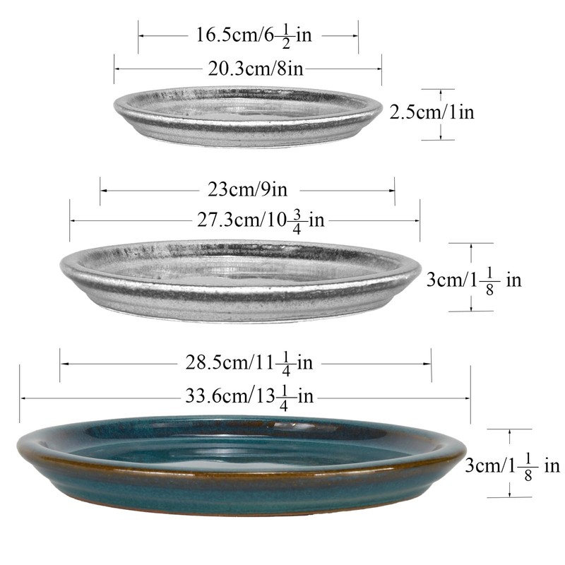 W&W Ceramic Plant Saucer - Plant Trays for Indoor Pots