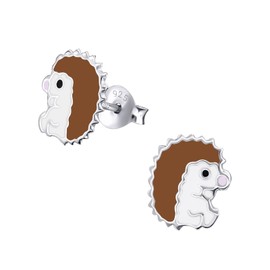 Sterling Silver Hedgehog Earrings 925 Stud