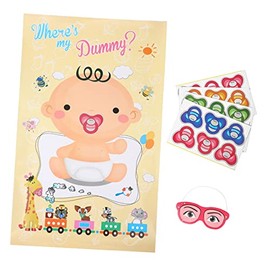 Toyvian Póster De Juego Para Poner Chupón En Bebé Con Pegatinas Y Parche En El Ojo Suministros Creativos Para Fiestas De Cumpleaños Infantiles Y Decoración De Habitaciones