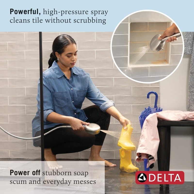 Delta Faucet ProClean Brushed Nickel Shower Head with Handheld, Showerhead