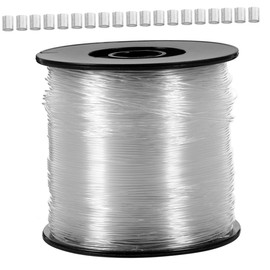 Tofficu 1 Set Invisible Nylon Fishing Wire Clear Fishing Line for Hanging Decorations with Loop Sleeves Versatile Durable for Picture Frames and Ornaments