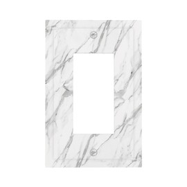 OILbiexn Decorative Outlet Covers with Modern Grey White Marble Print Design 1 Gang Rocker Light Switch Covers Single Decora GFCI Device Wall Plate Faceplate for Bathroom Kitchen Wall Decor