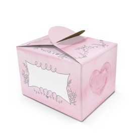 Logbuch-Verlag 25 Small Pink Gift Boxes Heart Writeable Mini Gift Box 8 x 6.5 x 5.5 cm Packaging Guest Gift Party Bag Give-away Communion Christening Children's Birthday Party