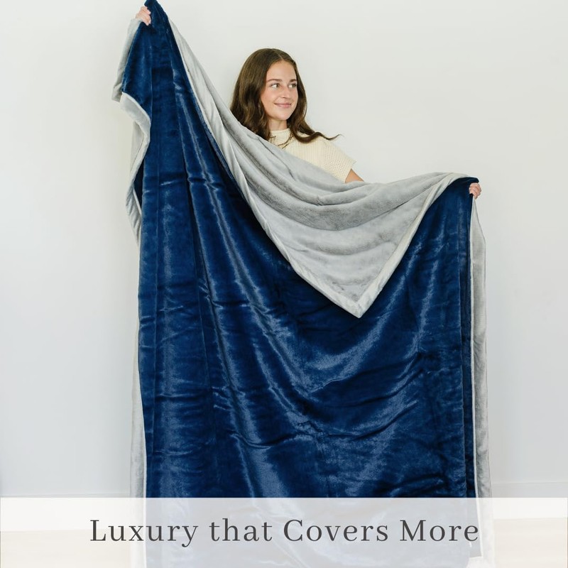 SARANONI | Navy/Gray XL Blanket