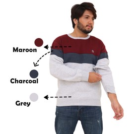 biyya® Men's Fleece Crew Neck Sweatshirt Pullovers Long Sleeve Jumper, Unisex Sweater S-3XL (MFSS-173-C, Large)