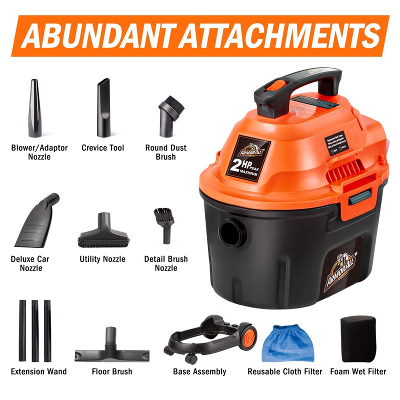 Armor All AA255W Wet/Dry Utility Vac 2.5 Gallon, 2.5-Gallon,120 Volts