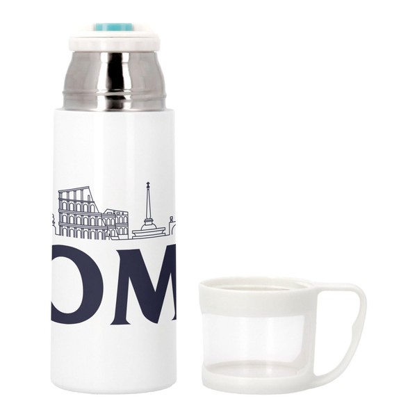Stainless Steel Thermos with Integrated Cup – Roma Minimalist Rome