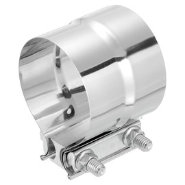 sourcing map 3-1/2" Exhaust Clamp, 304 Stainless Steel Butt Joint Band Clamp Sleeve Coupler Pipe Repair Clamp Universal Widening Clamp for 3-1/2" OD to 3-1/2" ID Exhaust Pipe Mufflers, Silver