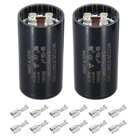 PATIKIL Motor Start Capacitor, 2 Pcs 88-106uf 250V 50/60Hz CD60 Run Capacitor Motor Starting Capacitor for Electric Motor Starts Running, Black, Black