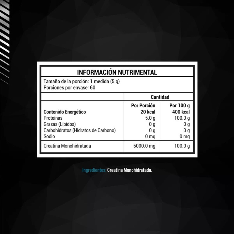 Padn Nutrition Creatina Monohidratada Polvo 300g Sabor Sin Sabor