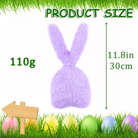 30cm Easter Bunny Soft Plush Pillow Toy,11.8'' Lilac Purple Easter Squishy Bunny Teddy,Easter Bunny Basket Stuffers,Stuffed Animal Bunny Plushies Toys Gift for Kids Girls Birthday Easter Cuddly Toy