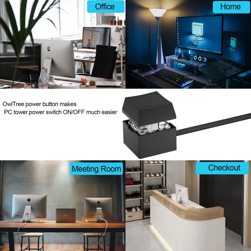 Desktop Computer PC Mechanical Power Switch: LED Power On/Off Button