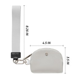 Mum's Memory Mini Zip Around Wristlet Wallet for Women Dual Pouch Wristlet Portable Coin Purse Mini Women Coin Pocket（Black+Gray）