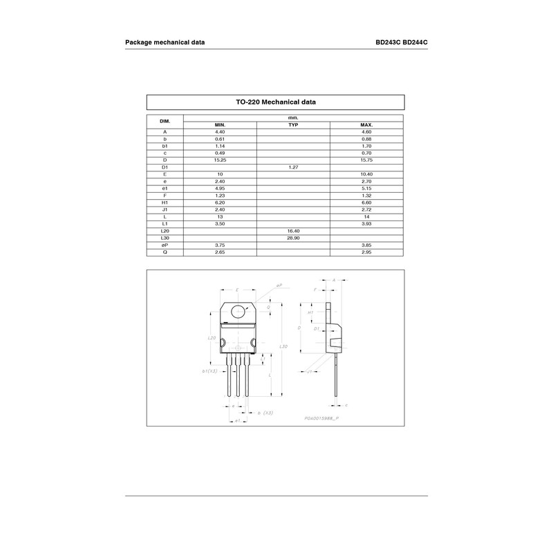 Chanzon BD243C TO-220 Power Transistor 6A Pack of 10