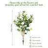 47 inch 2 Pack Artificial White Camellia Trees with Ground